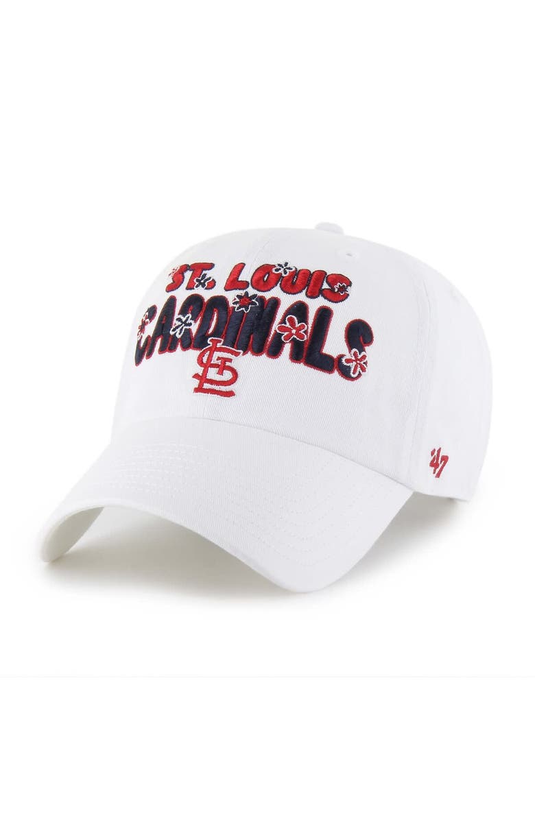 '47 Women's '47 White St. Louis Cardinals Flower Power Clean Up Adjustable Hat, Main, color, 