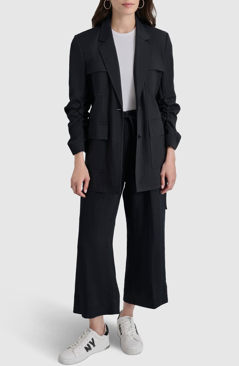 DKNY Weathered Twill Belted Jacket, Alternate, color, 