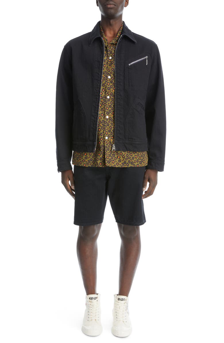 KENZO Stretch Denim Jacket, Alternate, color, 