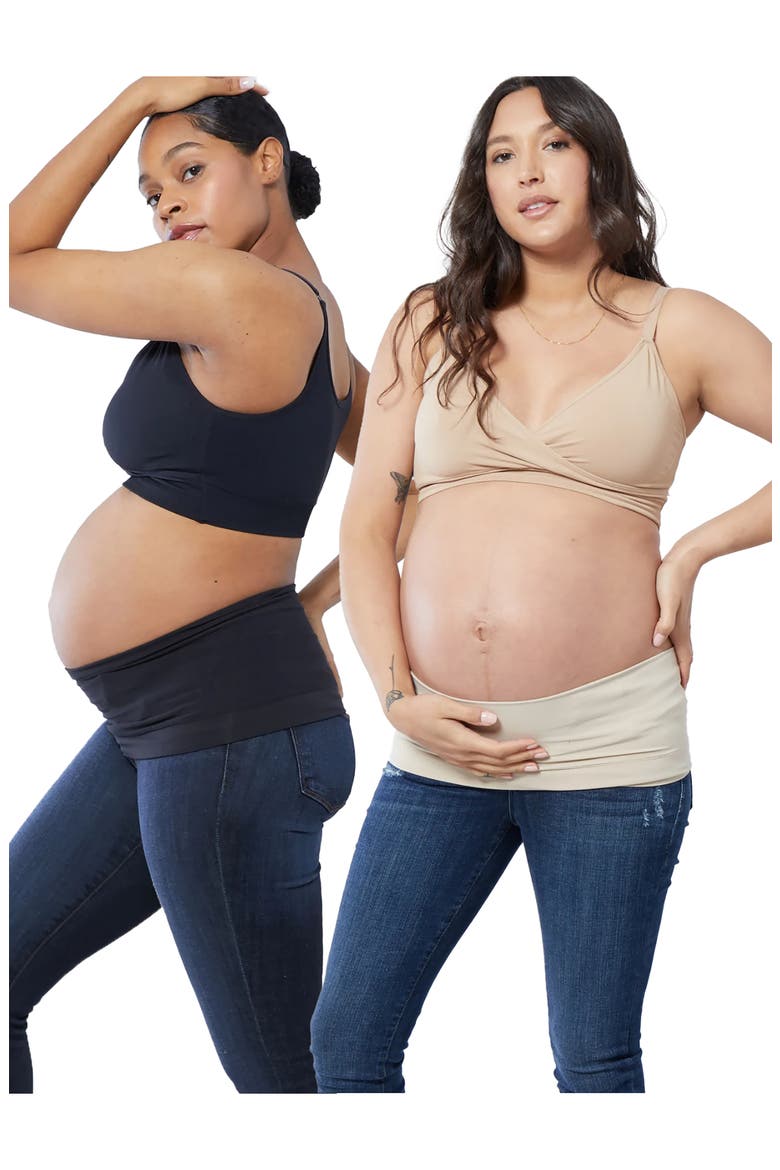 2-Pack Everyday Maternity BellaBand®, Alternate, color, BLACK/ NUDE