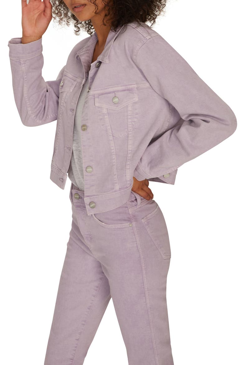 Stevie Crop Denim Trucker Jacket, Alternate, color, CHARMING LILAC