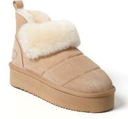 DEARFOAMS Fireside Bayswater Genuine Shearling Quilted Platform Bootie