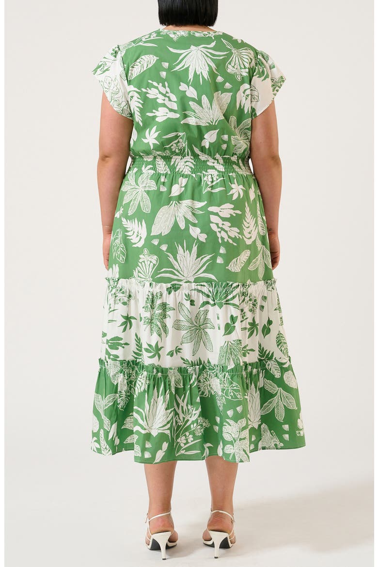 Amazonia Print Cotton Poplin Midi Shirtdress, Alternate, color, GREEN PRINT