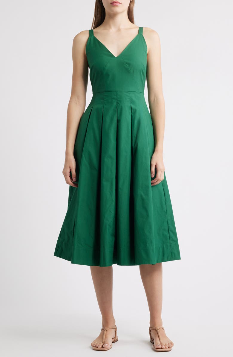 Alex Mill Abby Cotton Poplin Dress, Main, color, Malachite