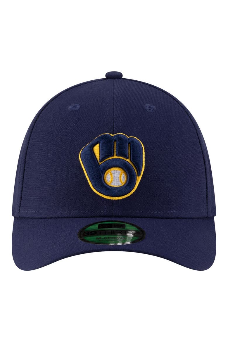 Men's New Era  Navy Milwaukee Brewers Player Replica 39THIRTY M-Crown Flex Hat, Alternate, color, Navy