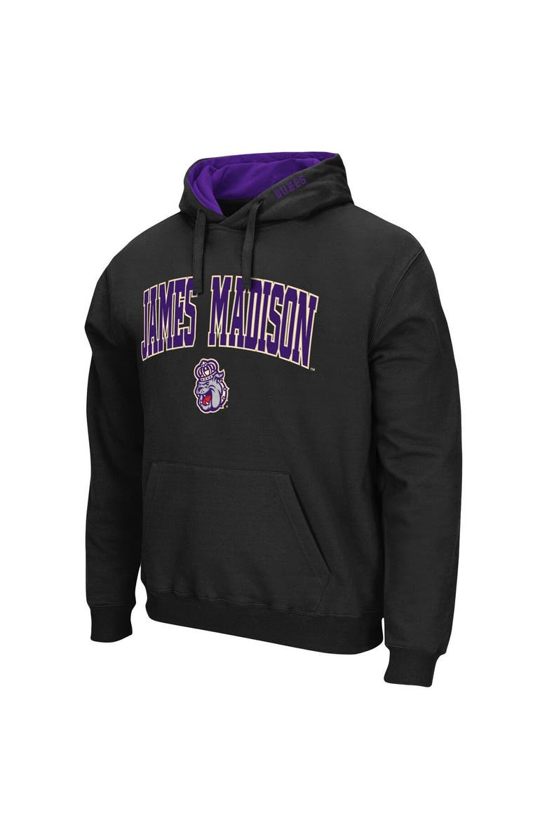 COLOSSEUM Men's Colosseum Black James Madison Dukes Arch and Logo Pullover Hoodie, Alternate, color, Black