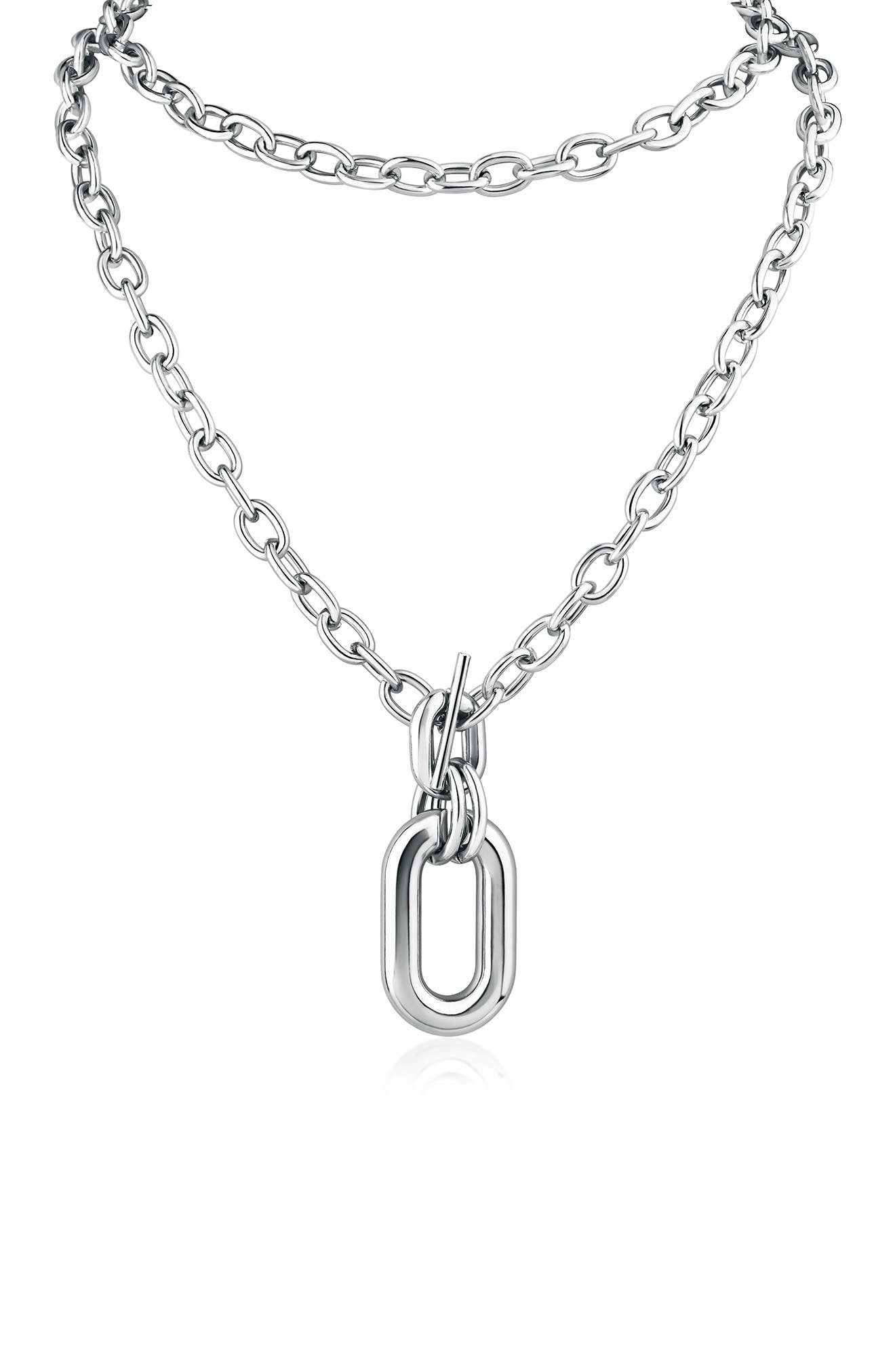 JARDIN Oval Interlocking Link Pendant Necklace