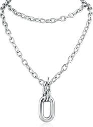 JARDIN Oval Interlocking Link Pendant Necklace