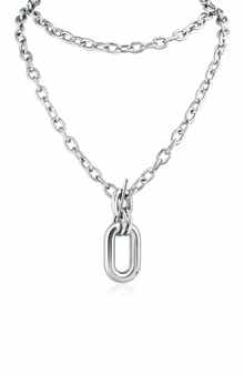 JARDIN Oval Interlocking Link Pendant Necklace