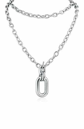 JARDIN Oval Interlocking Link Pendant Necklace
