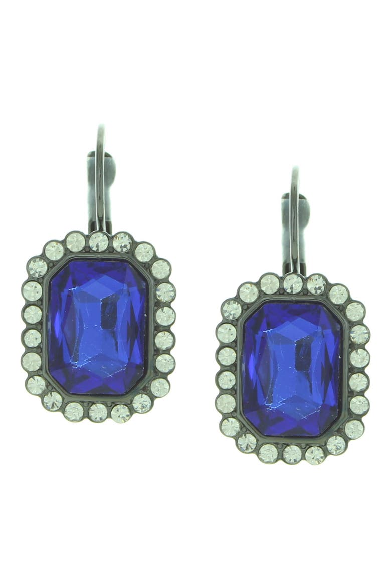 Diana Drop Earrings, Main, color, GUNMETAL / BLUE