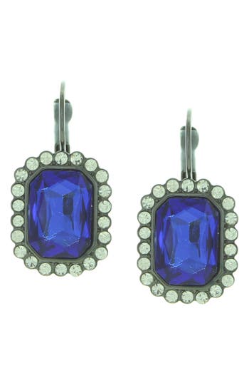 Olivia Welles Diana Drop Earrings In Gunmetal/blue