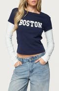 EDIKTED Boston Layered Long Sleeve T-Shirt