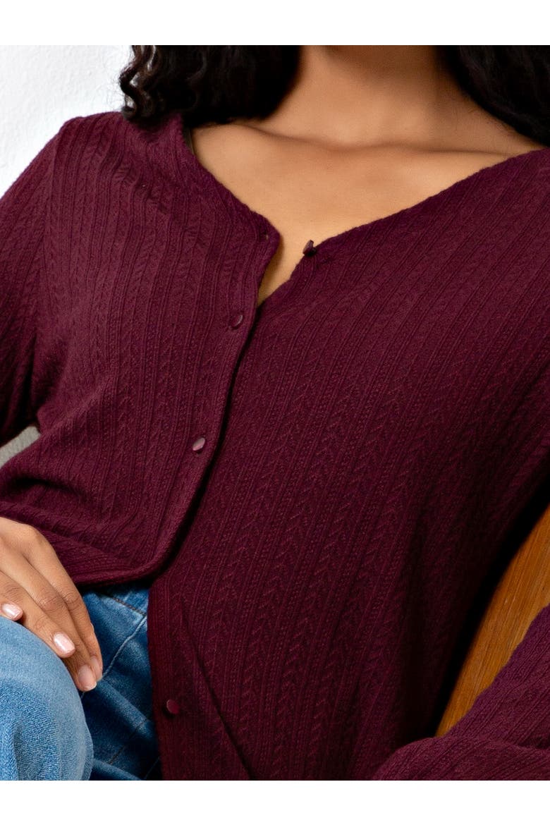 Cable Knit Cardigan, Alternate, color, Port Royale