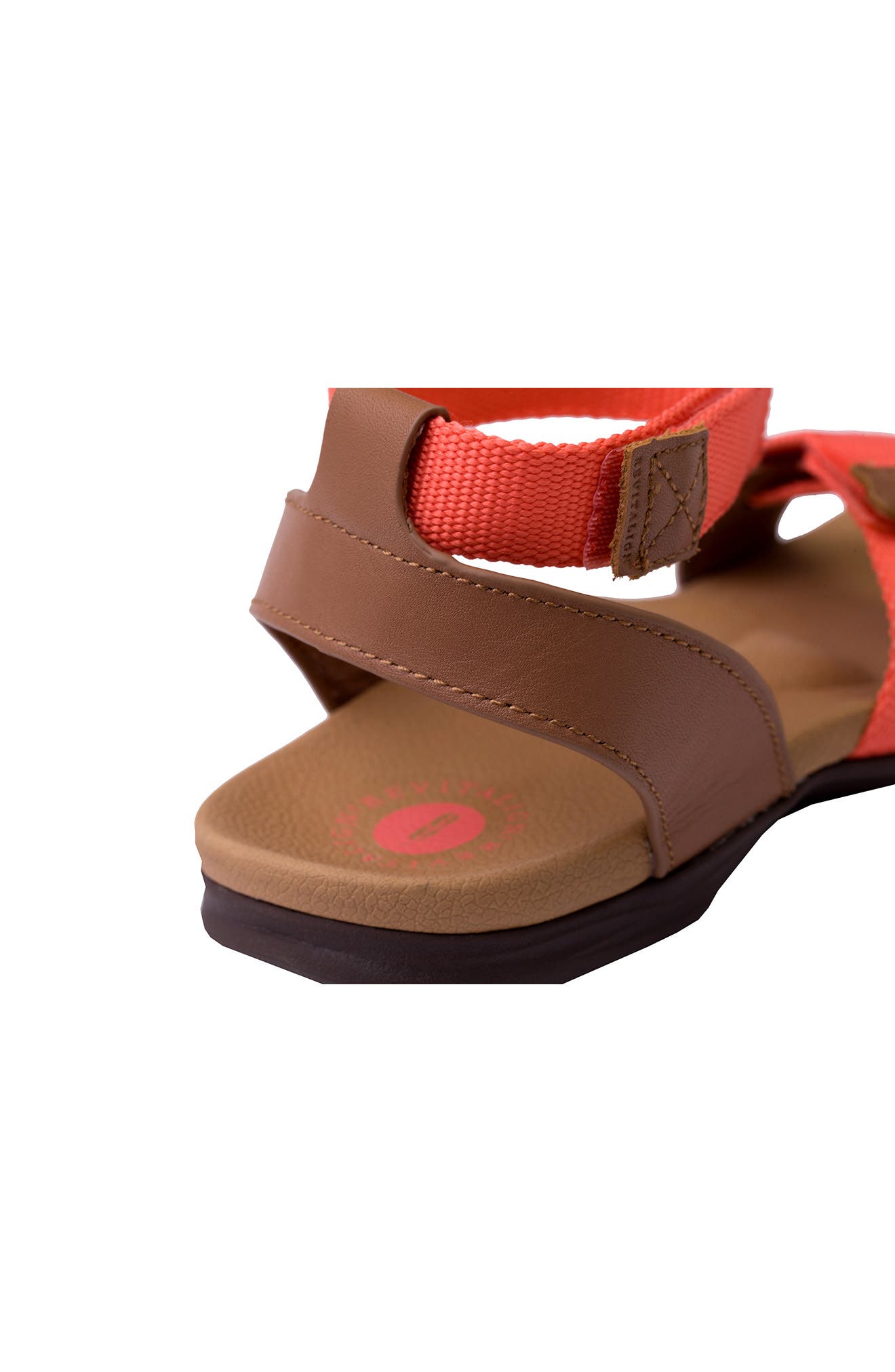 Webbed Orthotic Leather Sandal, Alternate, color, ROSE PORCELAIN