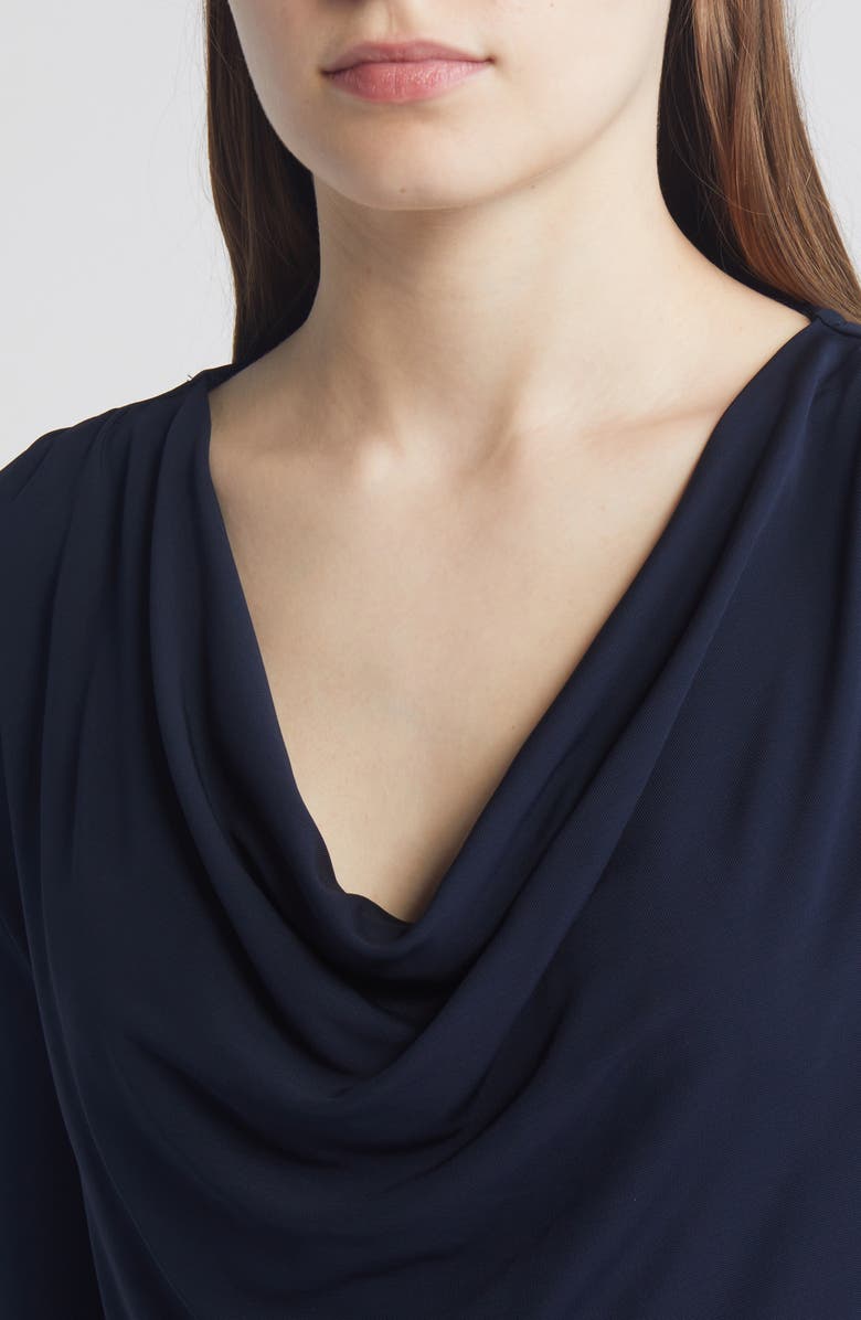 BOSS Eseyana Drape Neck Knit Top, Alternate, color, Dk Bu