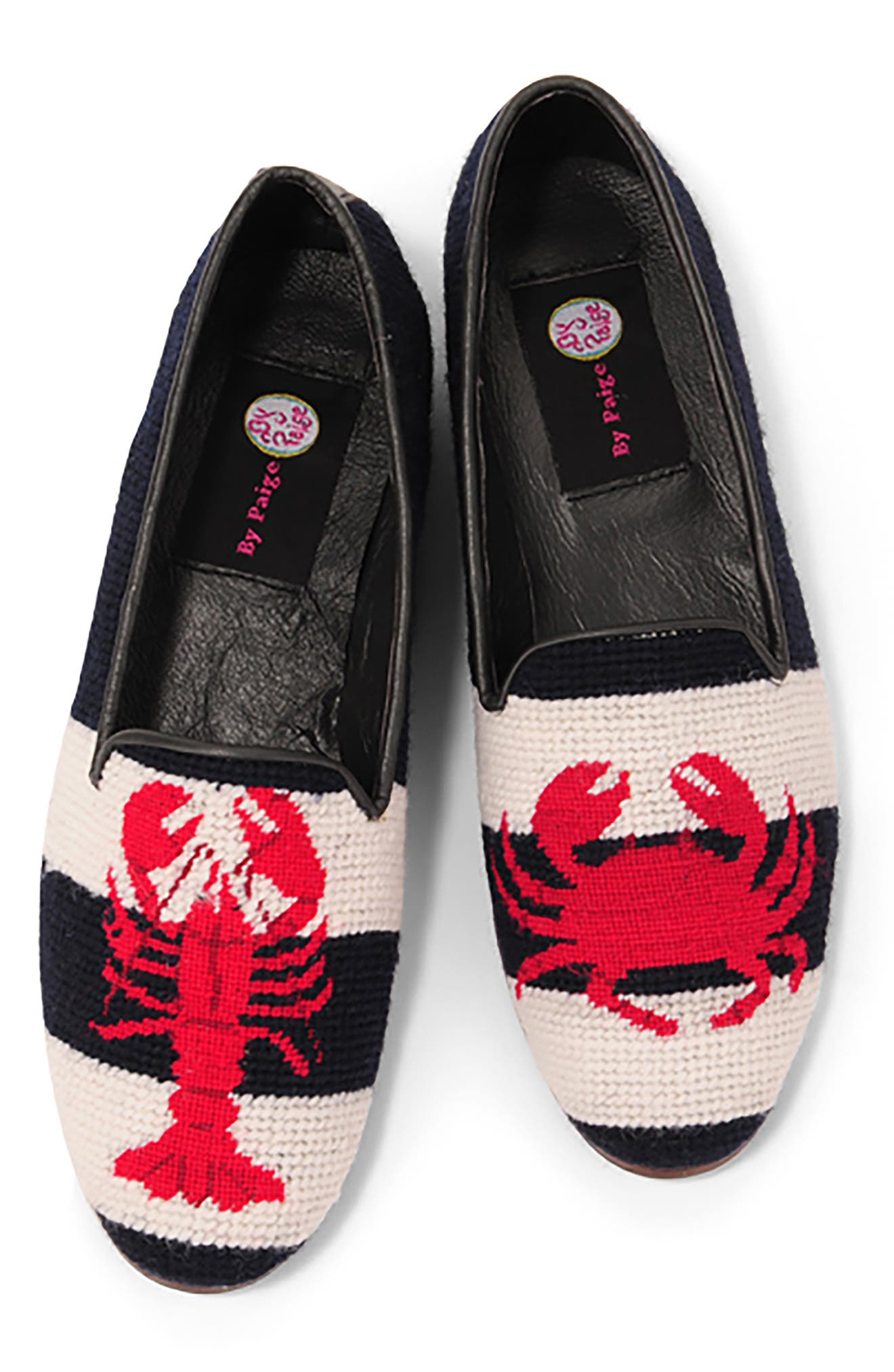 ByPaige BY PAIGE Needlepoint Crab & Lobster Flat, Alternate, color, 