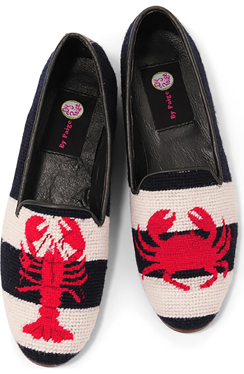 ByPaige BY PAIGE Needlepoint Crab & Lobster Flat, Alternate, color,
