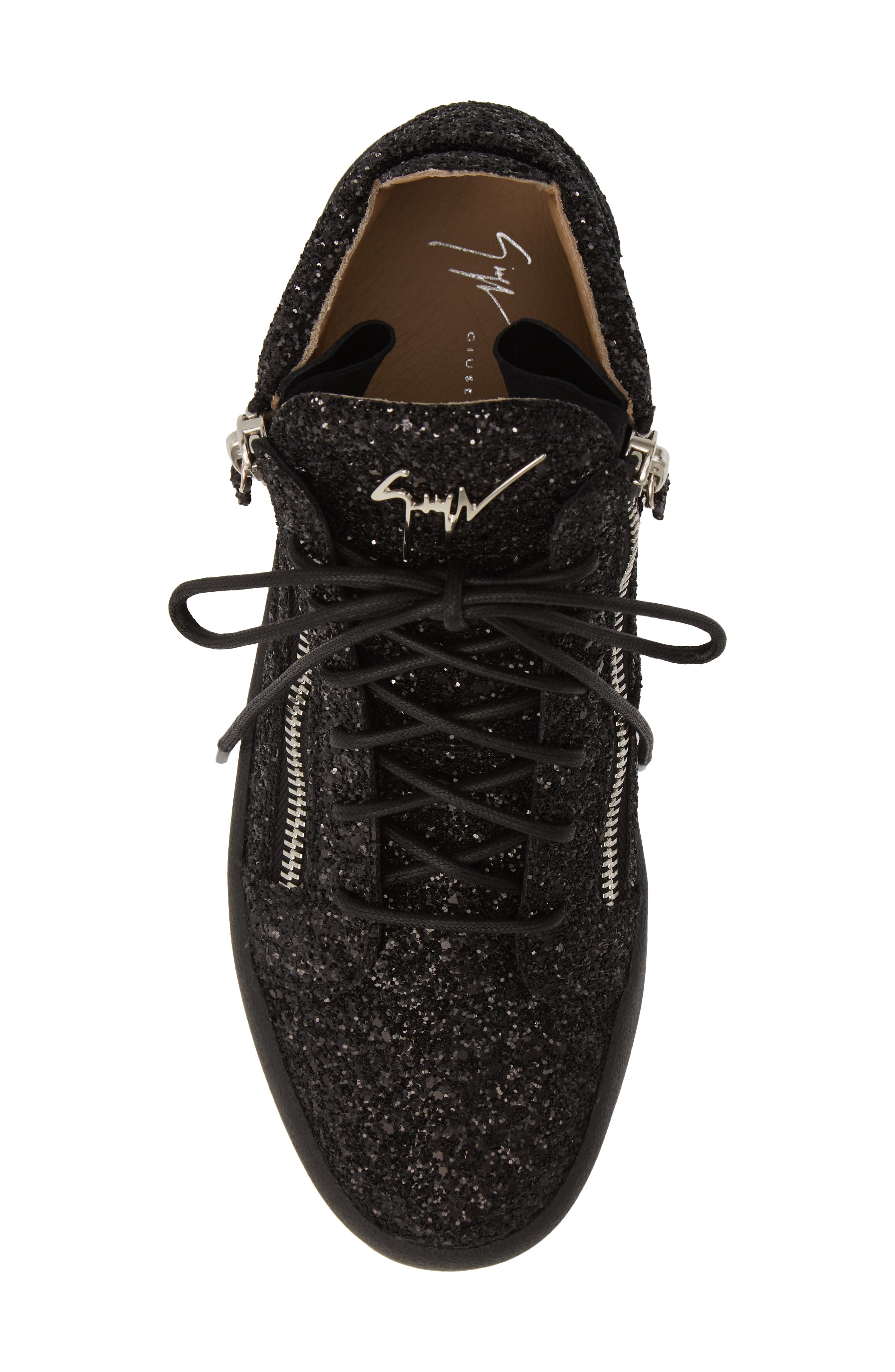 Glitter Mid Top Sneaker, Alternate, color, NERO
