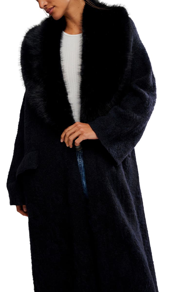 Free People Twice Loved Maxi Cardigan, Alternate, color, Solid Black