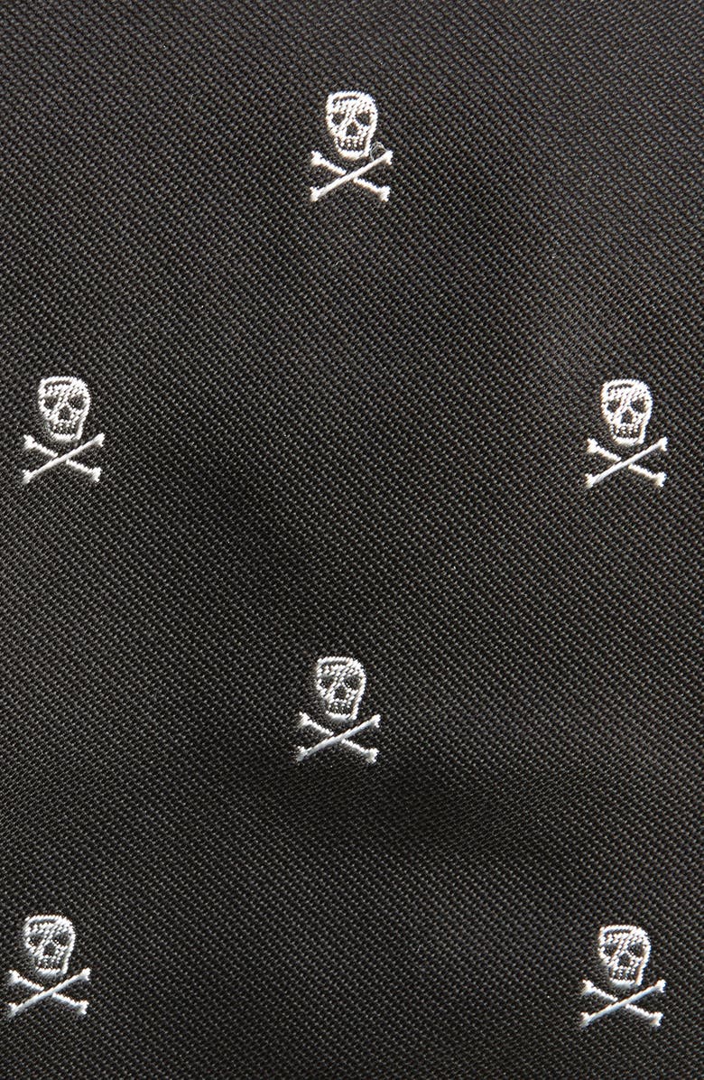Ralph Lauren Purple Label Skull & Crossbones Silk Tie, Alternate, color, Black