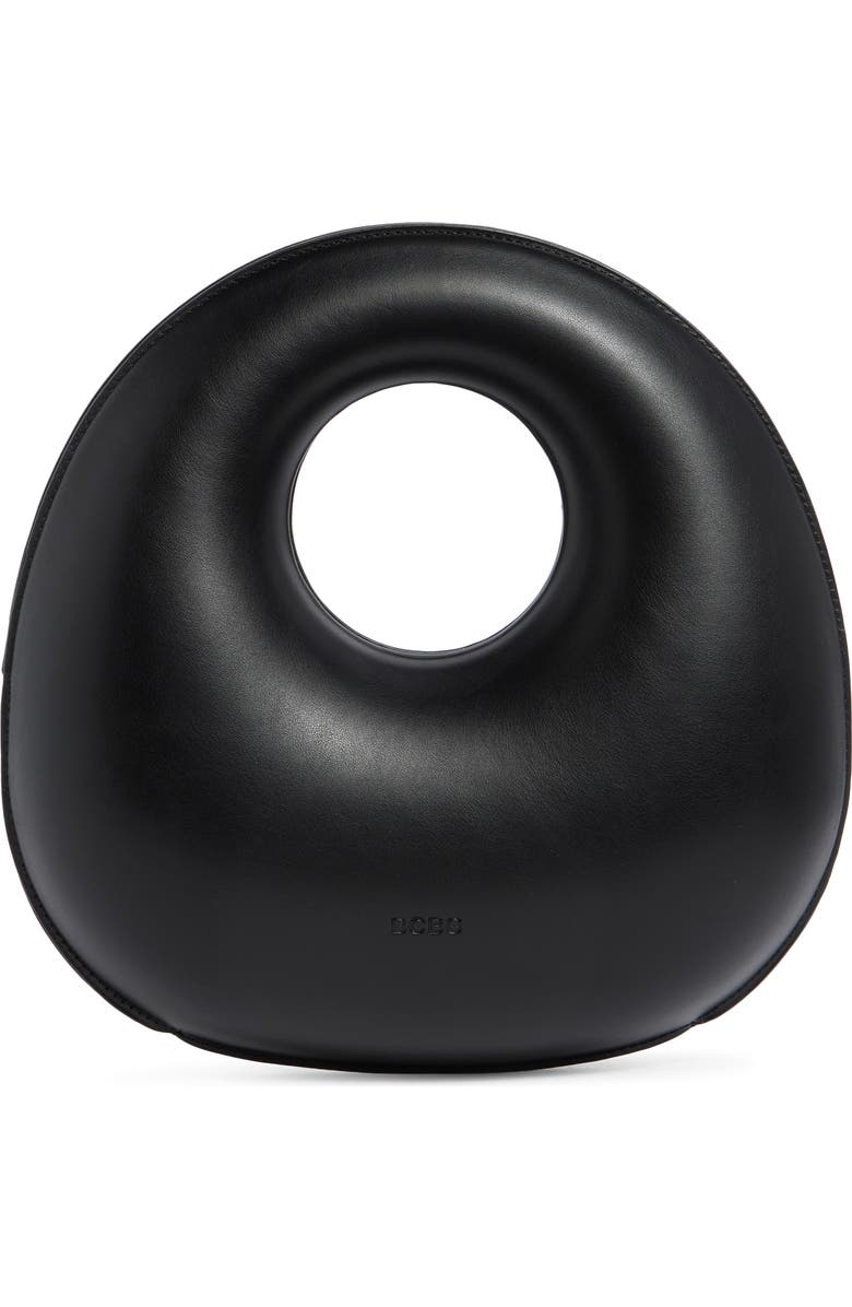 BCBG Circle Handle Molded Hobo Bag, Alternate, color, Black