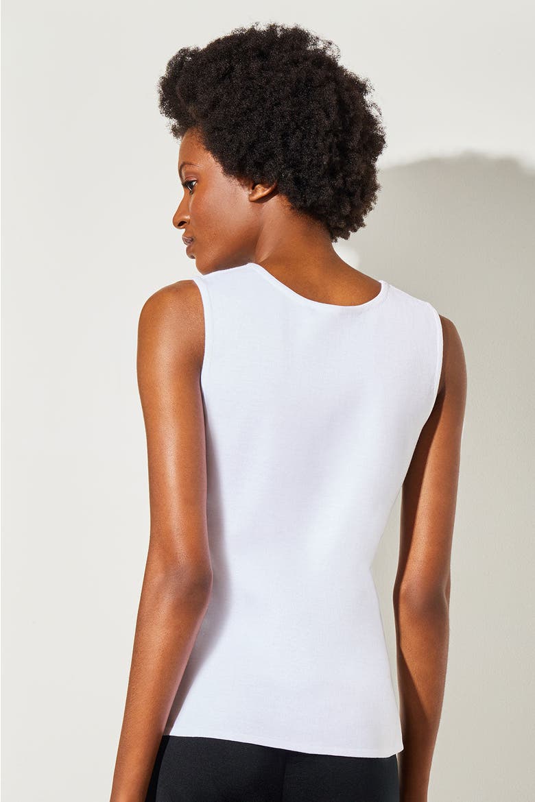 Scoop Neck Sweater Tank, Alternate, color, WHITE