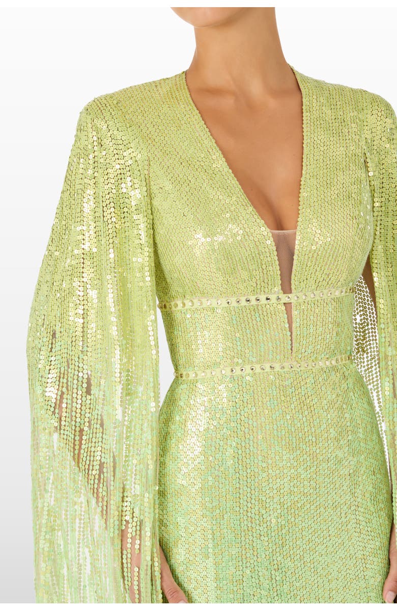 Jenny Packham Easy Breezy Sequin-Embellished Maxi Dress, Alternate, color, Illusion