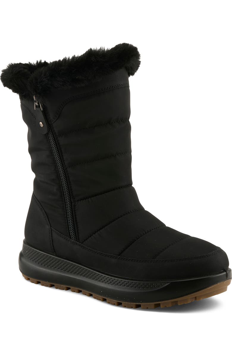 Flexus by Spring Step Leader Faux-Fur Lined Boot, Main, color, Black