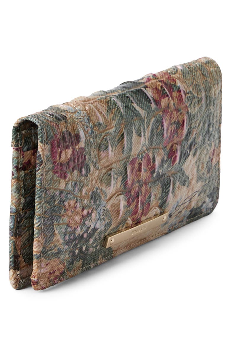 Ady Croc Embossed Leather Wallet, Alternate, color, HEIRLOOM GARDEN