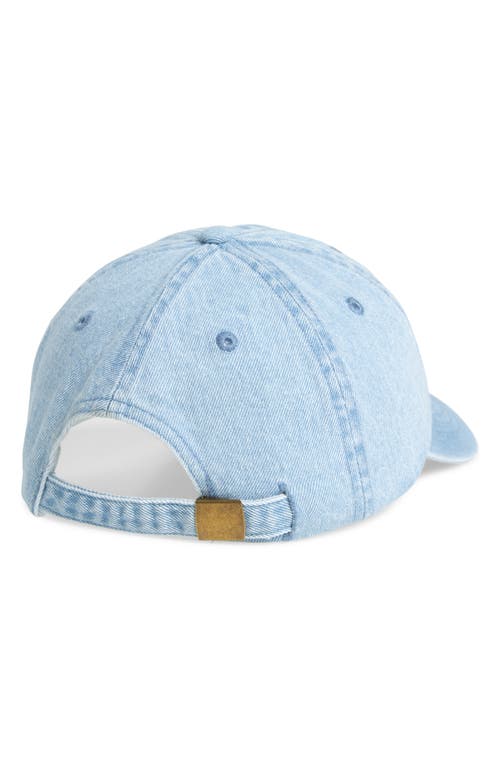 Clare V Déjà Vu Denim Baseball Cap In Blue Bright Poppy Embroidered
