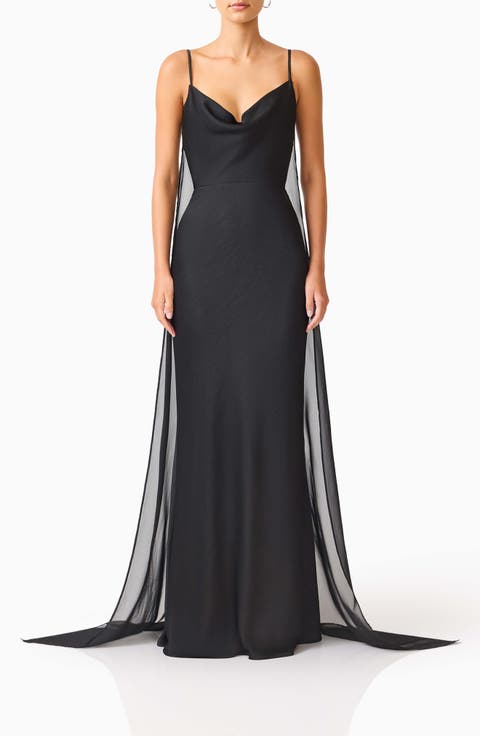 Auriella Chiffon Drape Gown