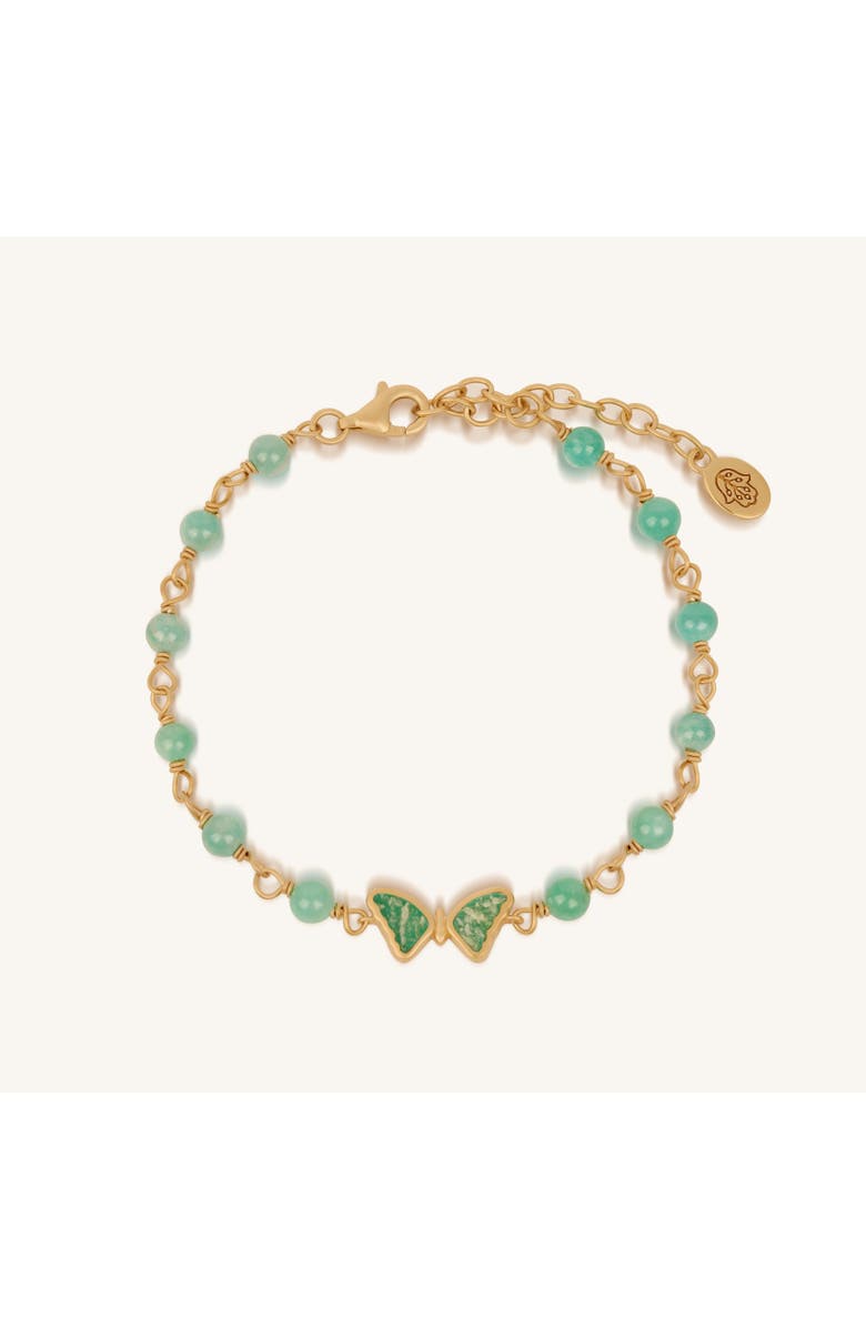 Karma and Luck Free Spirit Amazonite Butterfly Gold Bracelet, Main, color,
