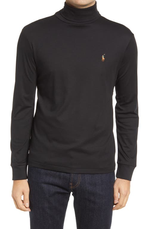 Polo Ralph Lauren Soft Touch Cotton Turtleneck Shirt In Black