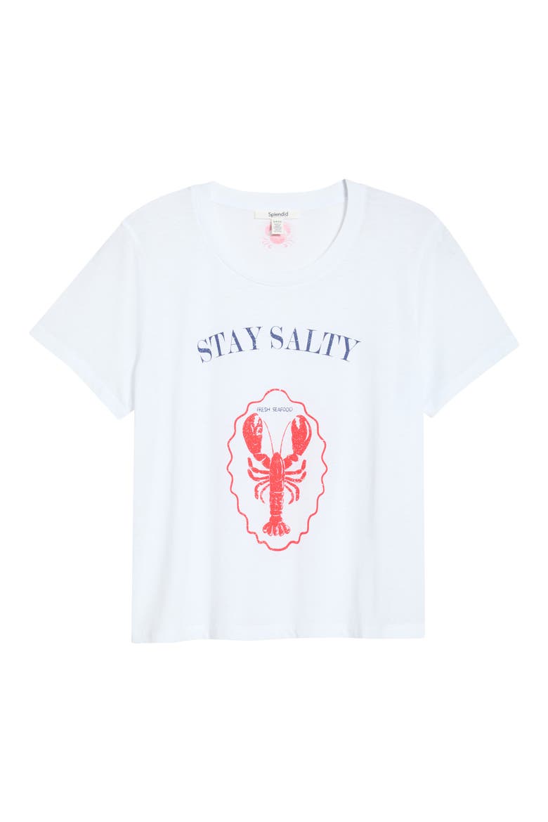 Stay Salty Graphic Cotton Blend T-Shirt, Alternate, color, LOBSTER WHITE
