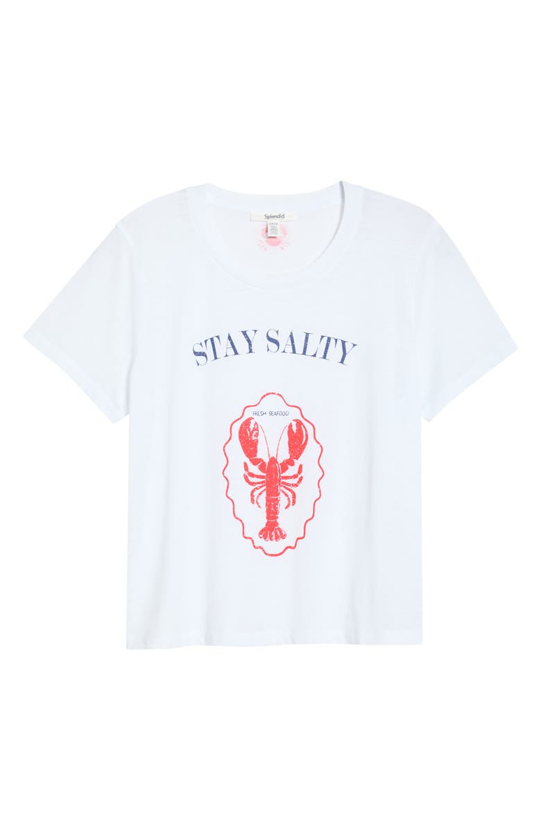 Splendid Stay Salty Graphic Cotton Blend T-Shirt, Main, color, Lobster White
