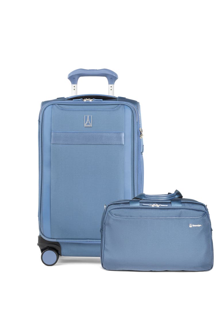 Versapack + Softside 21" Carry On & Underseat Travel Tote Bag Luggage Set, Main, color, Elemental Blue