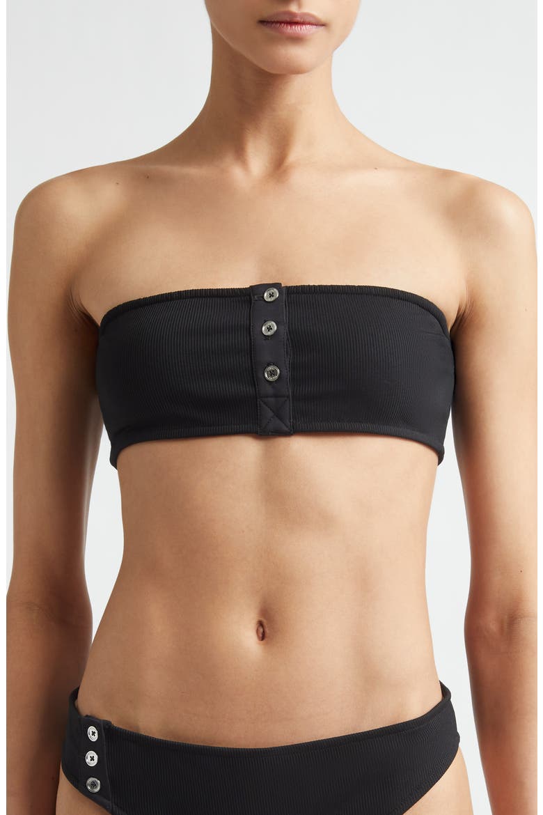 Strapless Rib Bikini Top, Main, color, BLACK