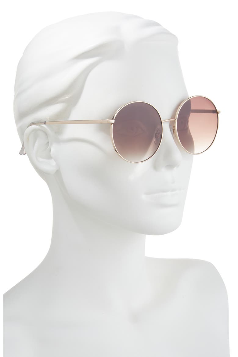 Oversize Round Sunglasses, Alternate, color, GOLD