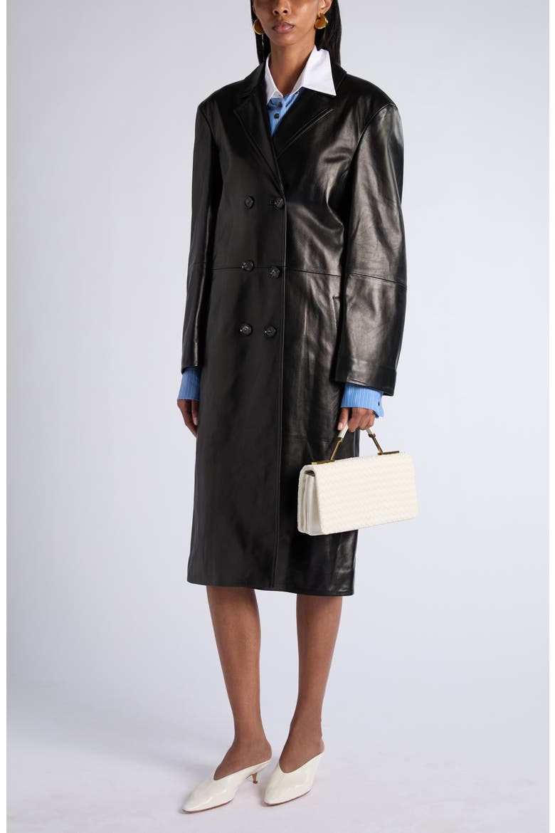 Nappa Leather Coat, Alternate, color, 1010 DOUBLE BLACK