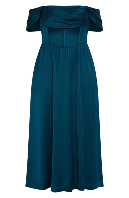 City Chic Angel Love Corset Maxi Dress In Green