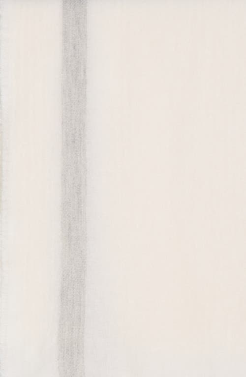 Vince Wool & Cashmere Stripe Scarf In White