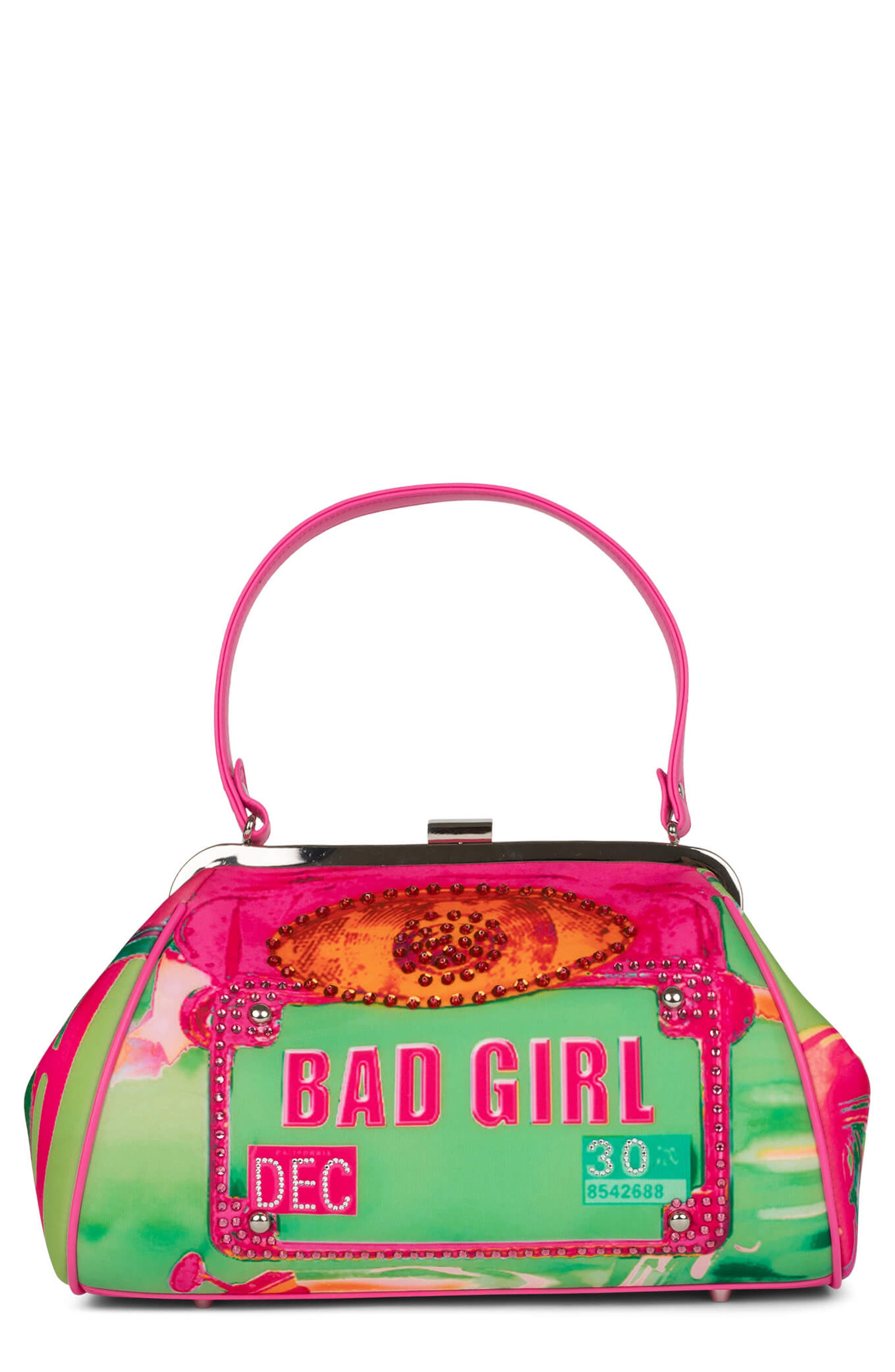 Jeffrey Campbell Beep-Beep Top Handle Bag, Main, color, Green Bad Girl Combo