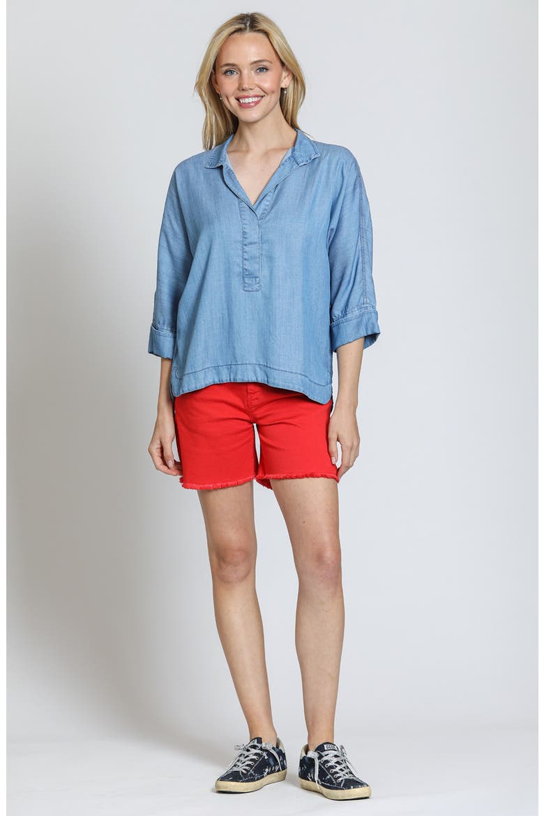 High-Low Shirt, Alternate, color, LIGHT INDIGO