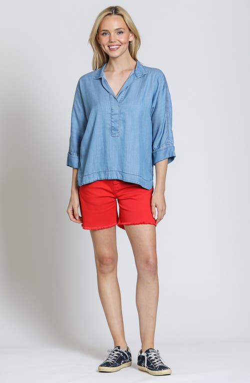 Apny High-low Shirt In Light Indigo