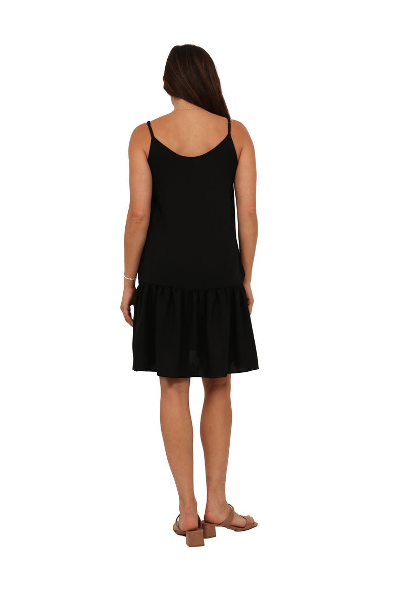 Womens Essential Scoop Neck Spaghetti Strap Pocket A-Line Mini Dress, Alternate, color, Black