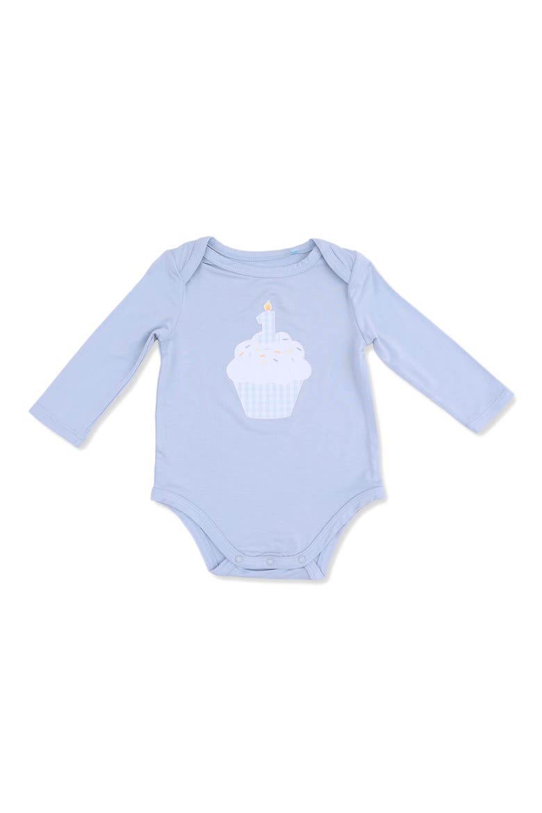 First Birthday Long Sleeve Bodysuit, Main, color, BLUE