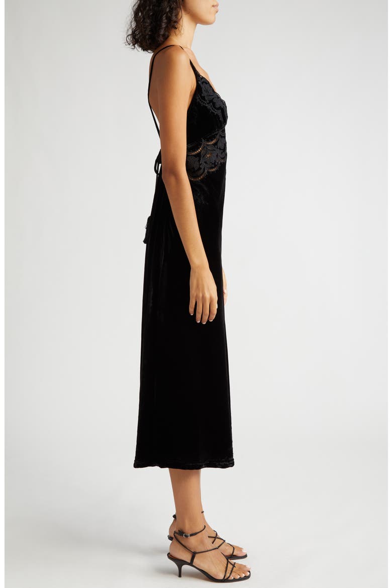 Richelieu Velvet Slipdress, Alternate, color, BLACK