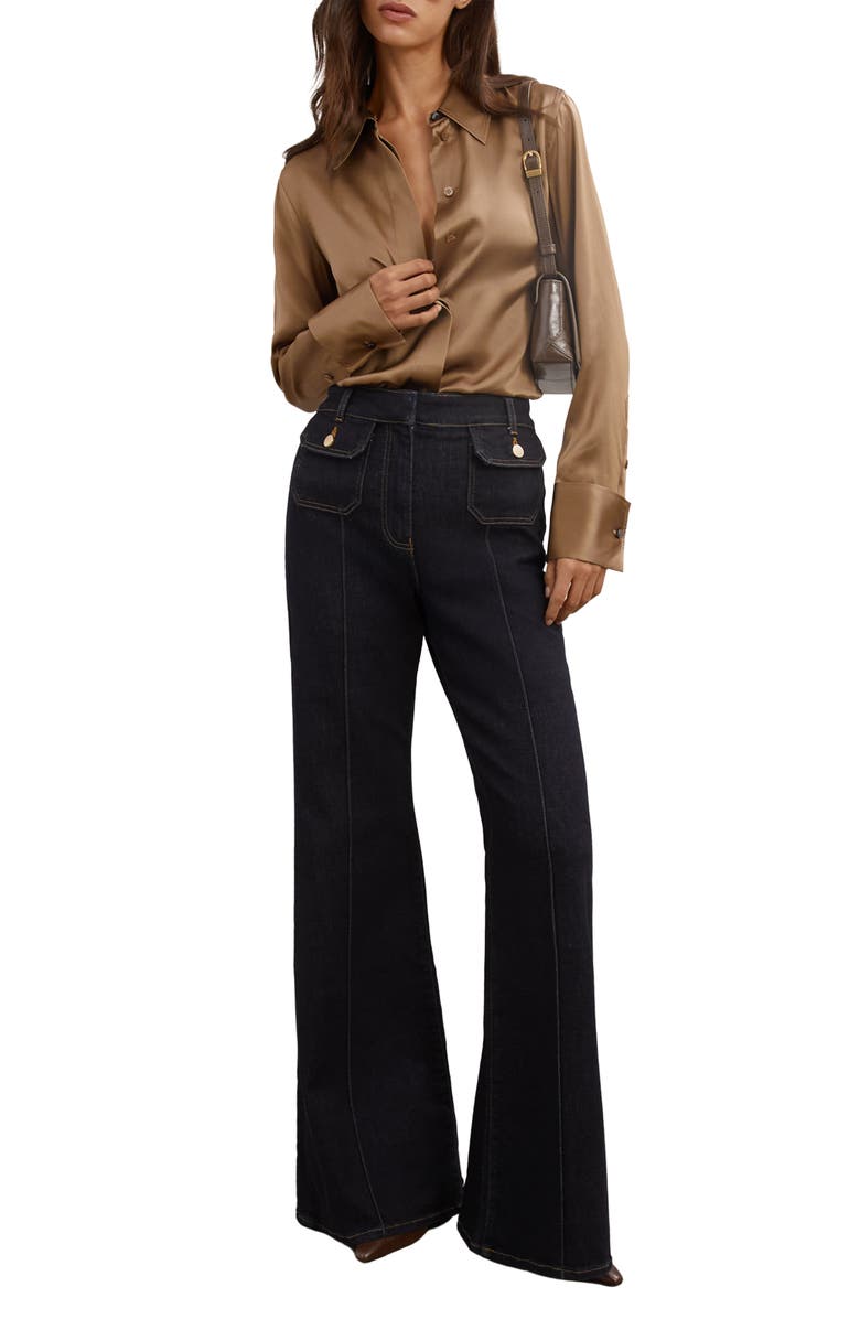 Reiss Ameira Silk Shirt, Alternate, color, Camel