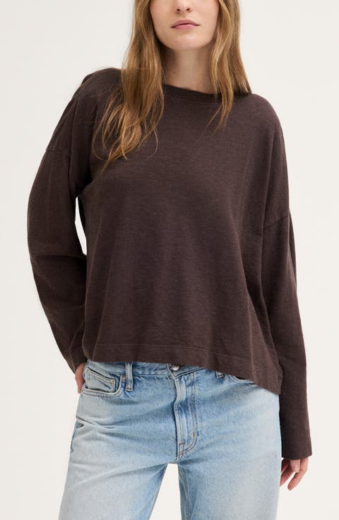 Sunday Slub Easy Crewneck Long Sleeve T-Shirt